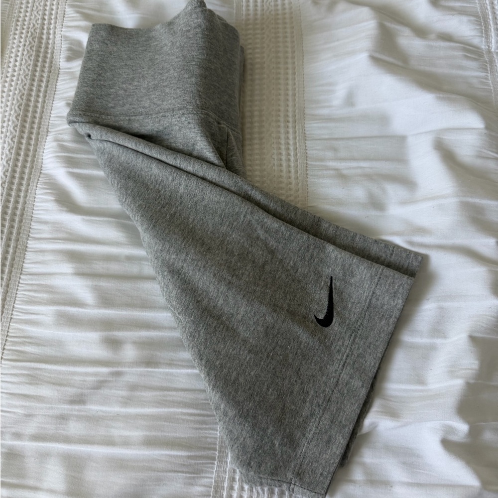 Nike Grey Biker Shorts with Black Swoosh